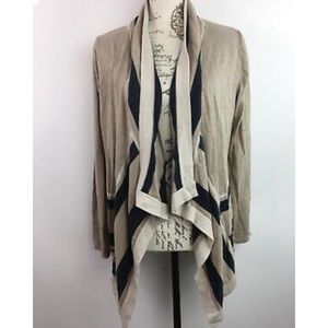 Large August silk open drape cardigan